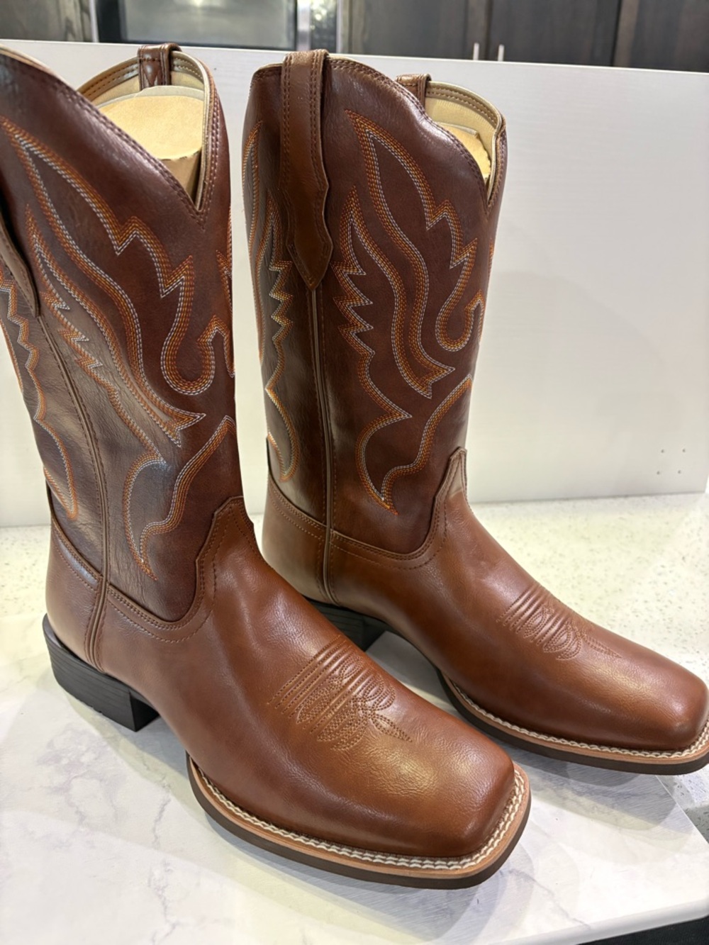 Women’s Brown Leather Western Cowboy Boots Size 11